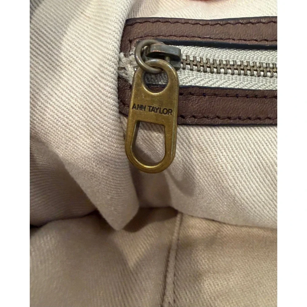 Vintage Ann‎ Taylor Large Brown Leather Hobo Shoulder Bag Purse